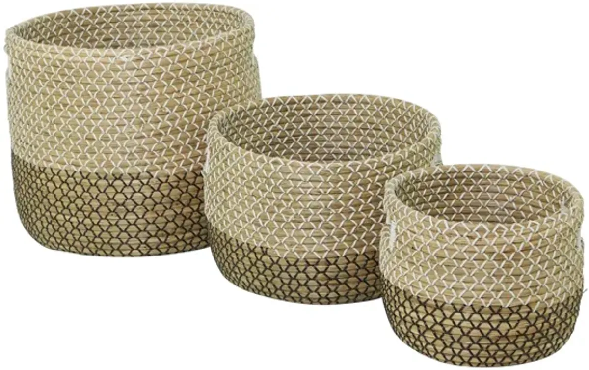 Ivy Collection Seagrass Storage Baskets - Set of 3