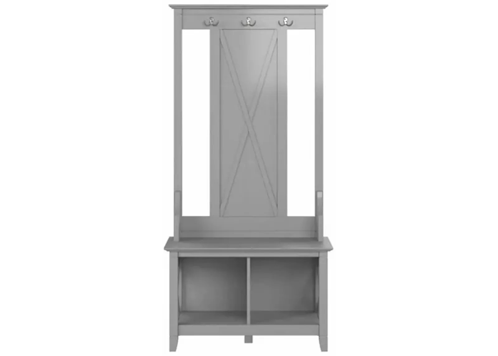 Key West Hall Tree with Shoe Storage Bench in Cape Cod Gray by Bush Industries