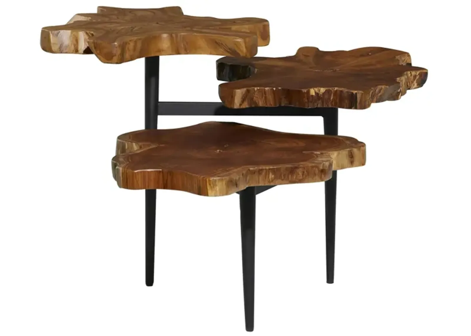 Ivy Collection Leaf Accent Table in Brown by UMA Enterprises