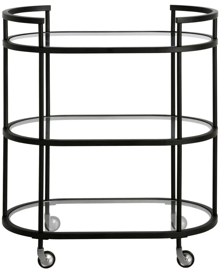 Cassie Bar Cart in Blackened Bronze by Hudson & Canal