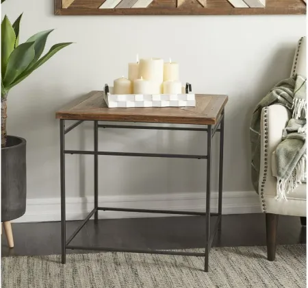 Ivy Collection Rustic Accent Table in Black by UMA Enterprises