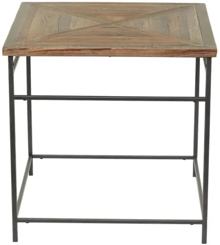 Ivy Collection Rustic Accent Table in Black by UMA Enterprises
