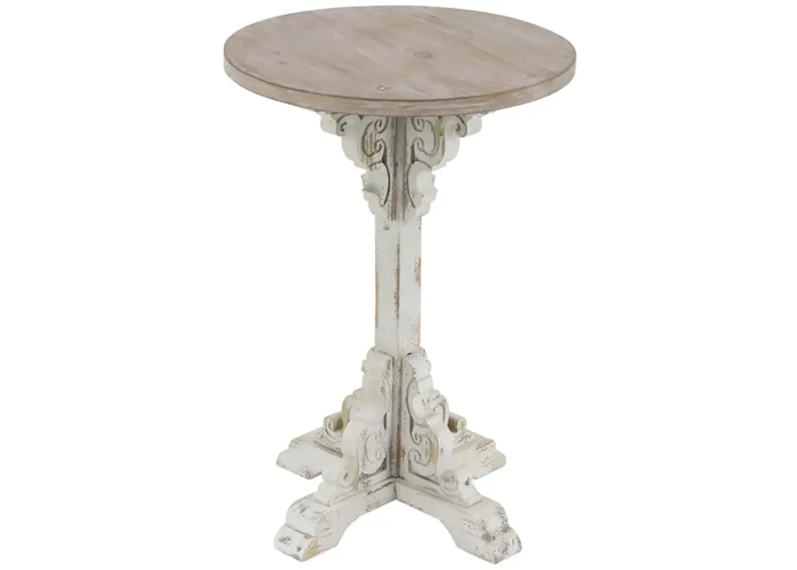 Ivy Collection Side Accent Table in White by UMA Enterprises