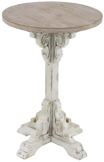 Ivy Collection Side Accent Table in White by UMA Enterprises