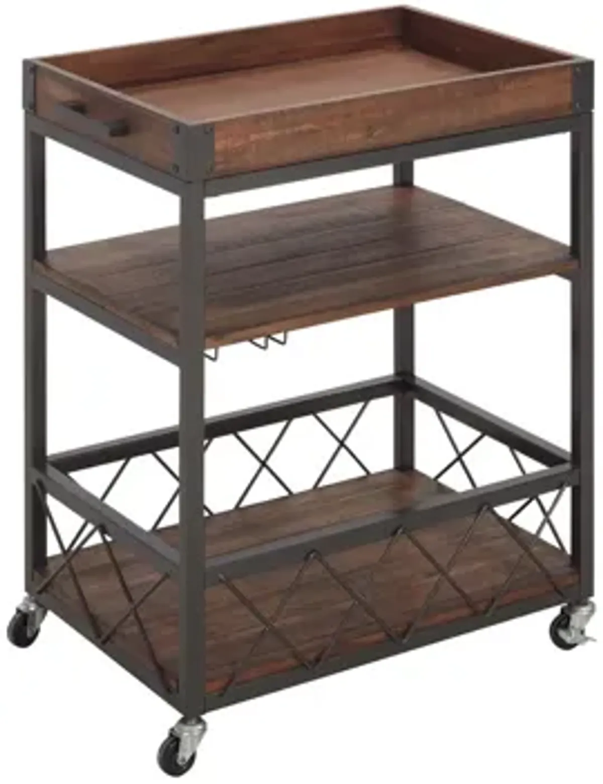 Rainor Bar Cart in Black;Brown by Bellanest