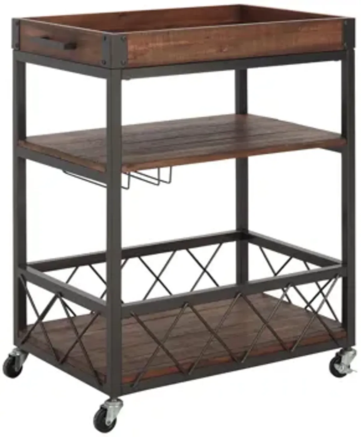 Rainor Bar Cart in Black;Brown by Bellanest