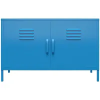 Novogratz Cache Two Door Metal Locker Accent Cabinet in Blue by DOREL HOME FURNISHINGS