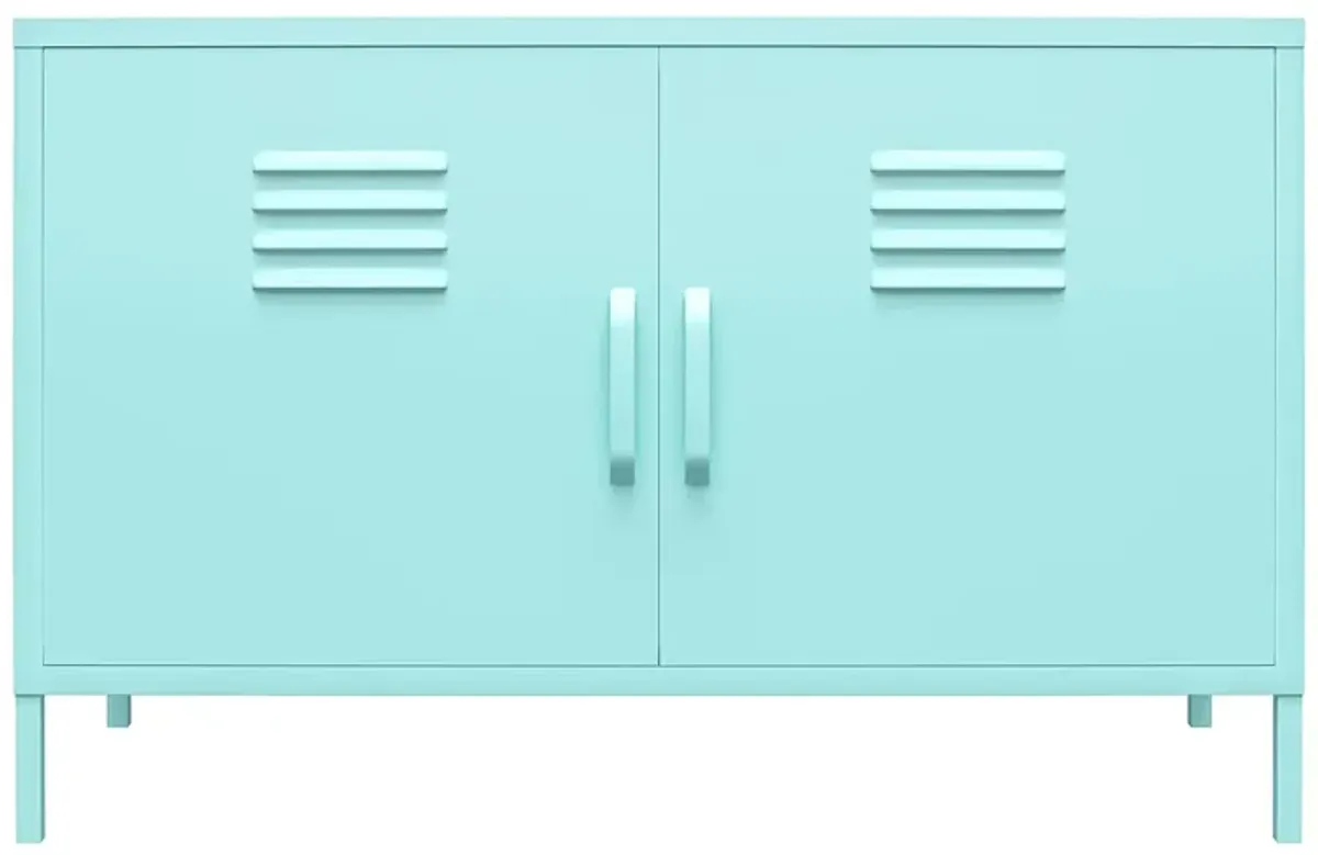 Novogratz Cache Two Door Metal Locker Accent Cabinet in Spearmint by DOREL HOME FURNISHINGS