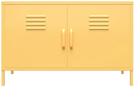 Novogratz Cache Two Door Metal Locker Accent Cabinet in Yellow by DOREL HOME FURNISHINGS
