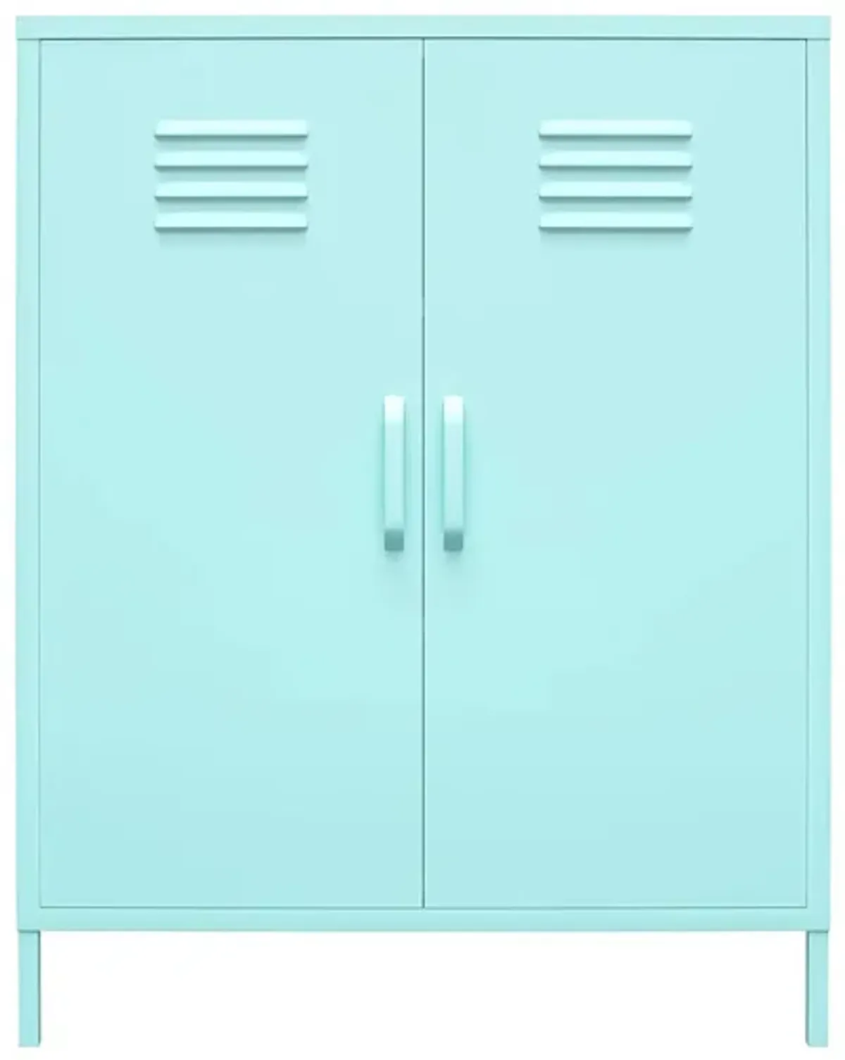 Novogratz Cache Two Door Metal Locker Storage Cabinet in Spearmint by DOREL HOME FURNISHINGS