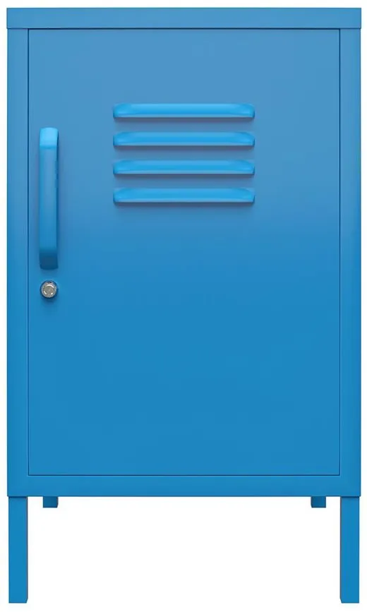 Novogratz Cache Metal Locker End Table in Blue by DOREL HOME FURNISHINGS