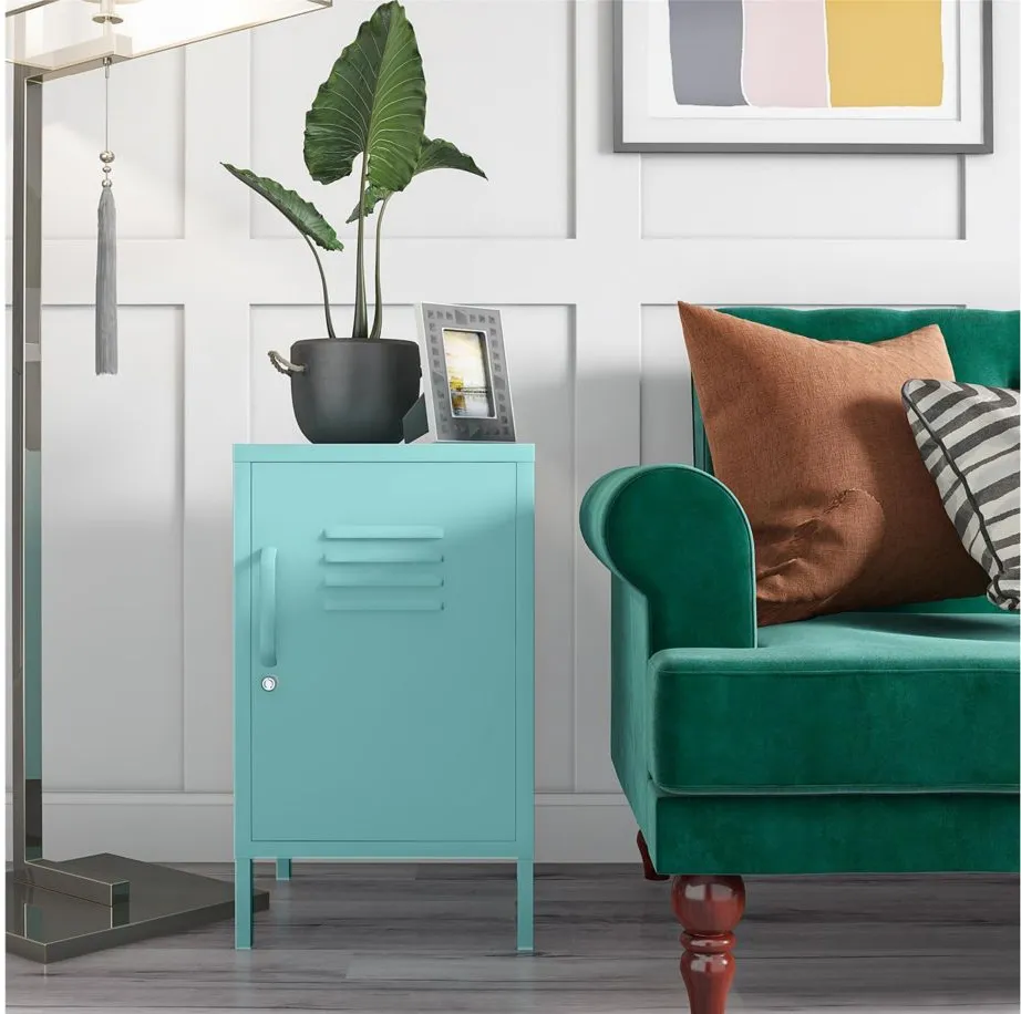 Novogratz Cache Metal Locker End Table in Spearmint by DOREL HOME FURNISHINGS