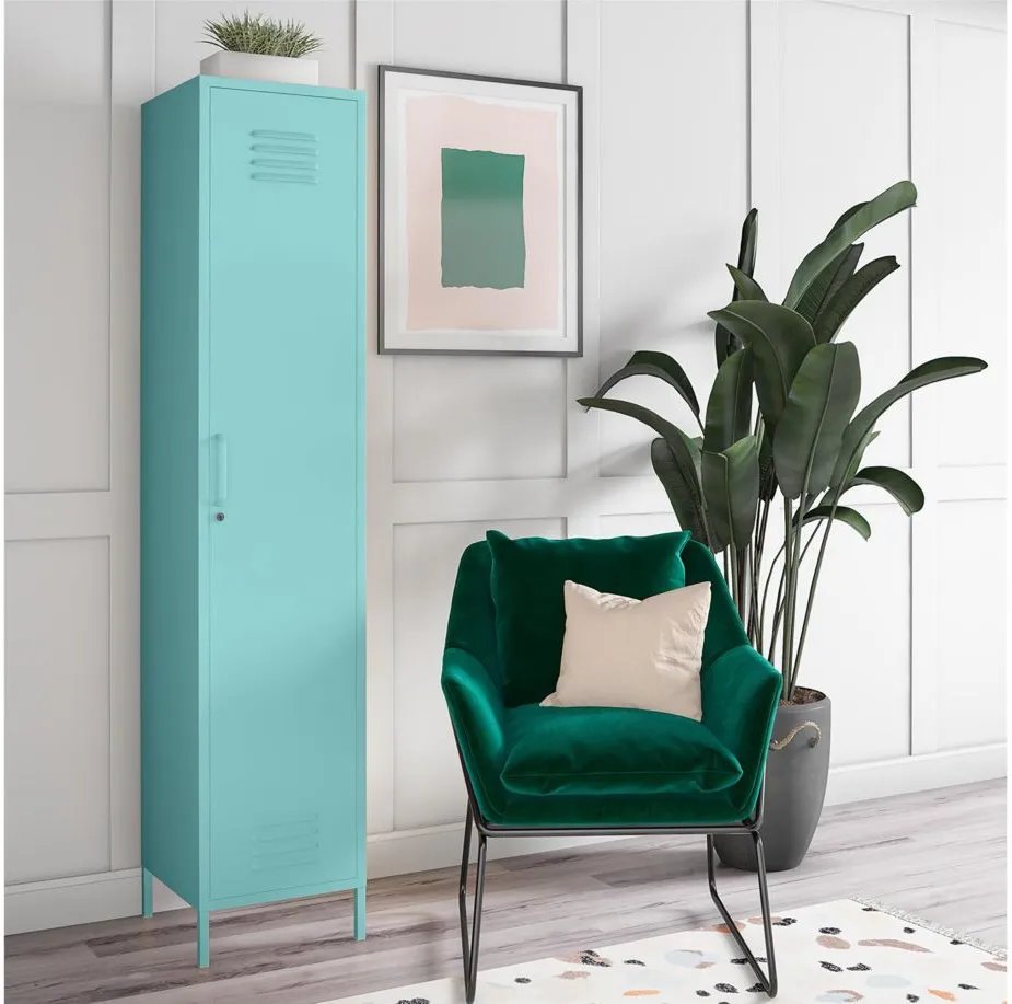 Novogratz Cache Single Metal Locker Storage Cabinet in Spearmint by DOREL HOME FURNISHINGS