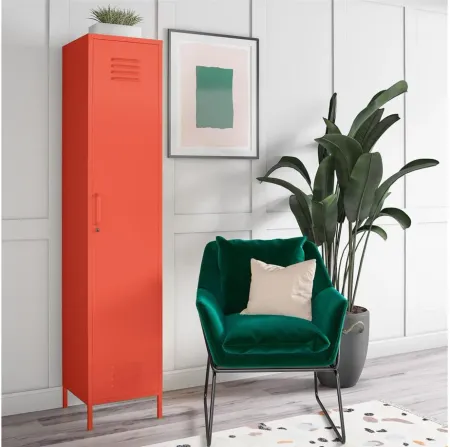 Novogratz Cache Single Metal Locker Storage Cabinet in Orange by DOREL HOME FURNISHINGS