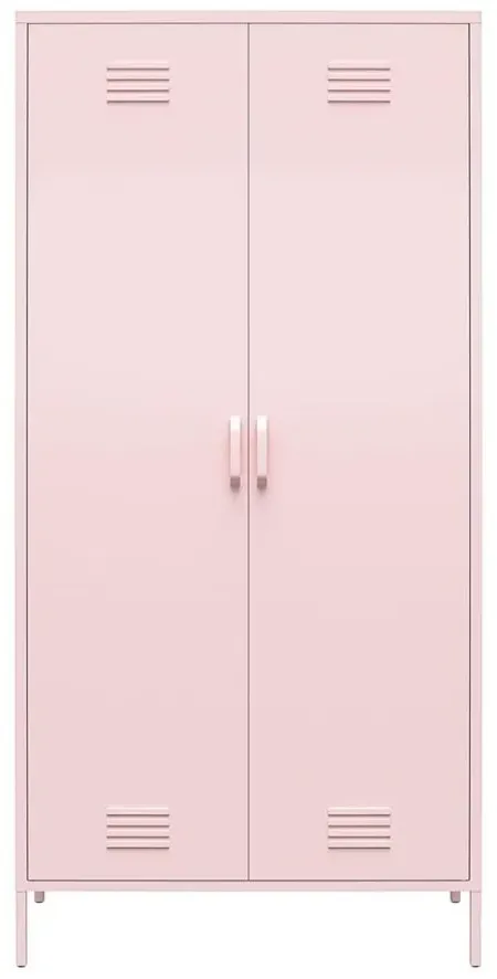 Novogratz Cache Tall Two Door Metal Locker Cabinet in Bashful by DOREL HOME FURNISHINGS