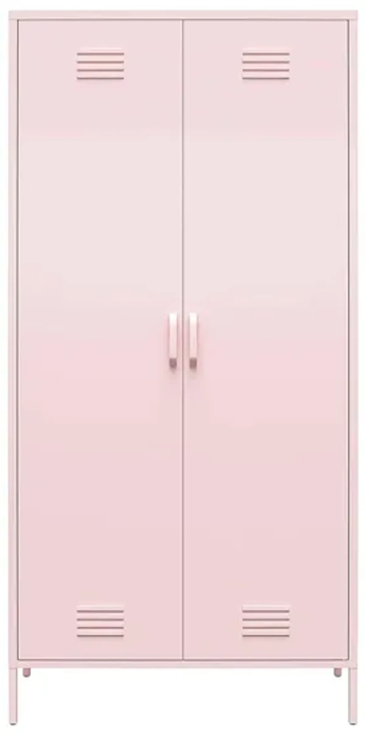 Novogratz Cache Tall Two Door Metal Locker Cabinet in Bashful by DOREL HOME FURNISHINGS