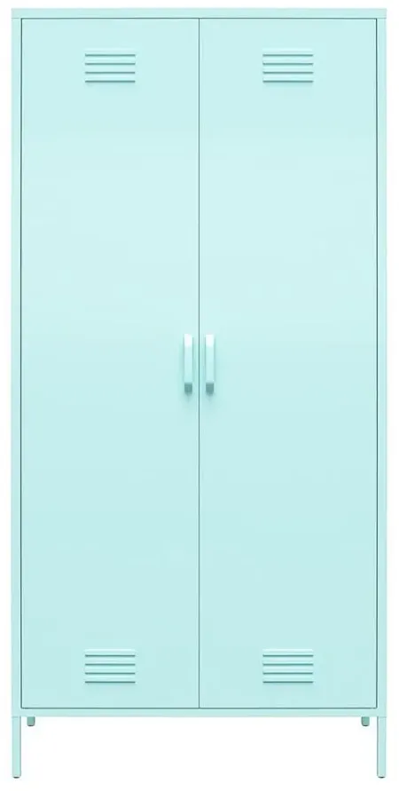 Novogratz Cache Tall Two Door Metal Locker Cabinet in Spearmint by DOREL HOME FURNISHINGS