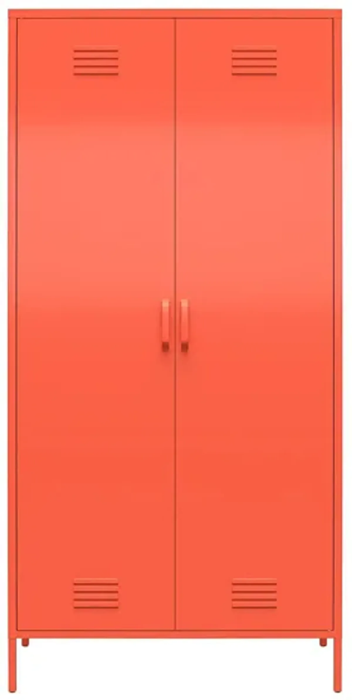 Novogratz Cache Tall Two Door Metal Locker Cabinet in Orange by DOREL HOME FURNISHINGS