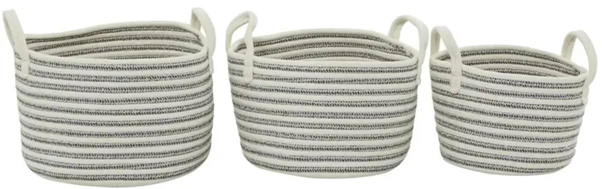 Ivy Collection Storage Basket - Set of 3 in Gray by UMA Enterprises