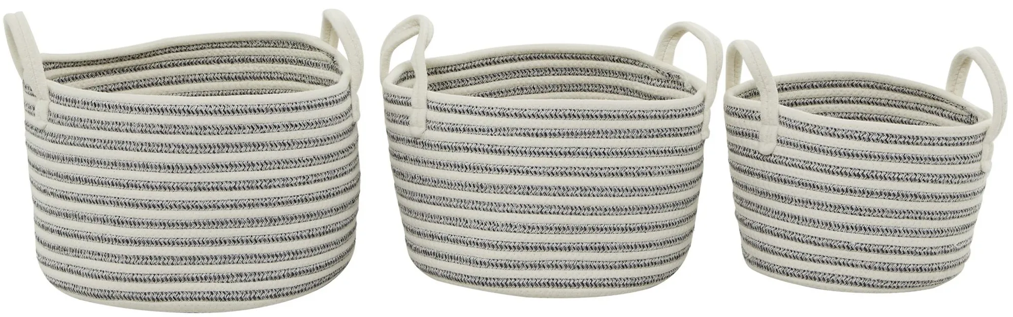 Ivy Collection Storage Basket - Set of 3 in Gray by UMA Enterprises