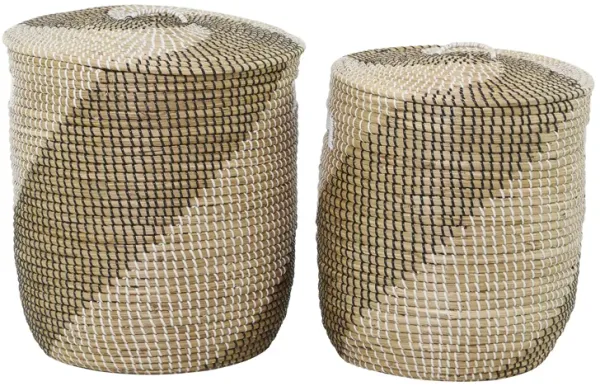 Ivy Collection Seagrass Storage Basket - Set of 2