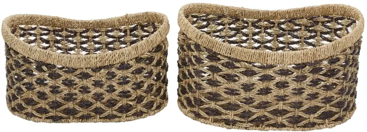 Ivy Collection Seagrass Storage Basket - Set of 2