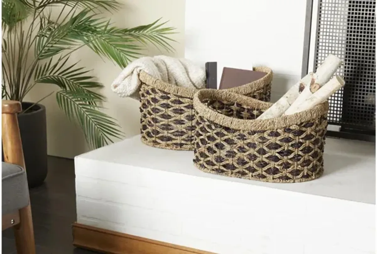 Ivy Collection Seagrass Storage Basket - Set of 2