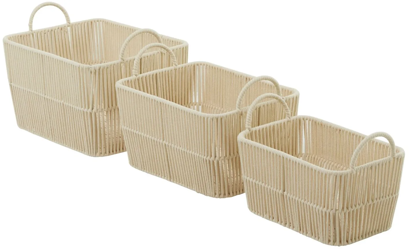 Ivy Collection Storage Basket- Set of 3 in Brown by UMA Enterprises