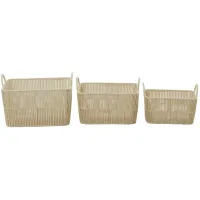 Ivy Collection Storage Basket- Set of 3 in Brown by UMA Enterprises