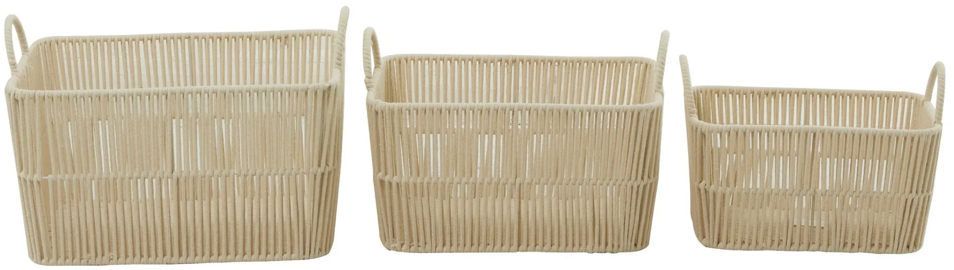 Ivy Collection Storage Basket- Set of 3 in Brown by UMA Enterprises