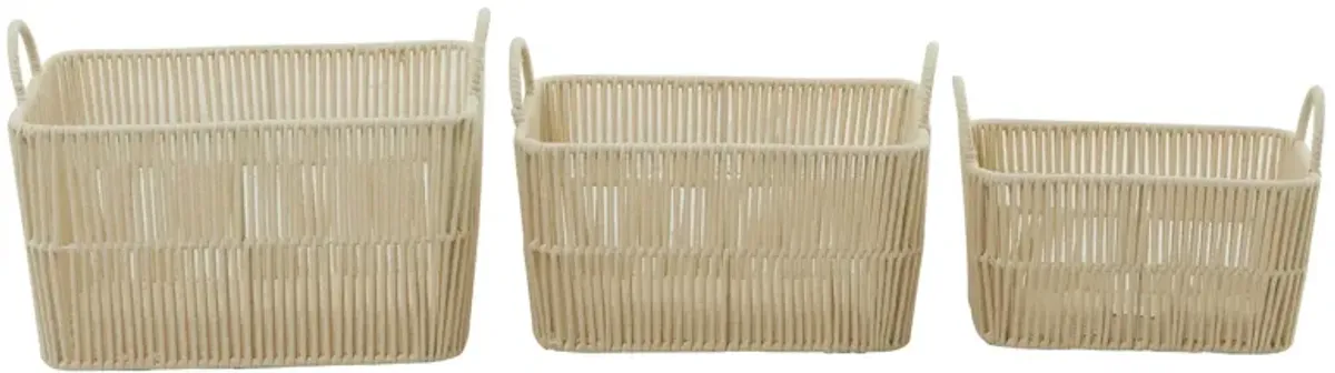 Ivy Collection Storage Basket- Set of 3 in Brown by UMA Enterprises