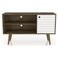 Liberty 42" TV Stand in Rustic Brown and White by Manhattan Comfort