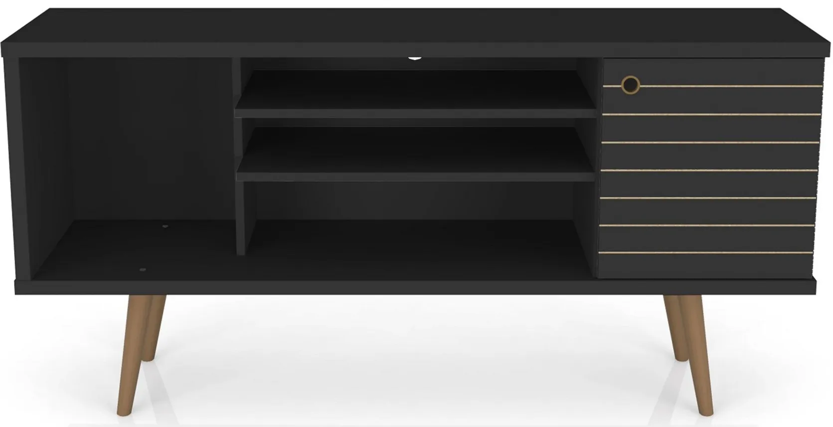 Liberty 53" TV Stand in Black by Manhattan Comfort