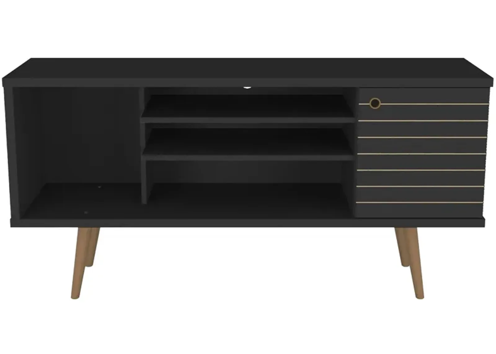 Liberty 53" TV Stand in Black by Manhattan Comfort