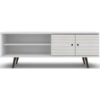 Liberty 63" TV Stand in White by Manhattan Comfort