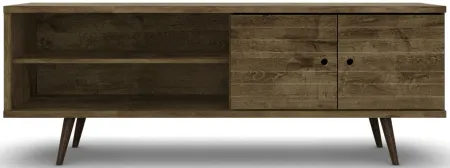 Liberty 63" TV Stand in Rustic Brown by Manhattan Comfort