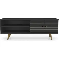 Liberty 63" TV Stand in Black by Manhattan Comfort