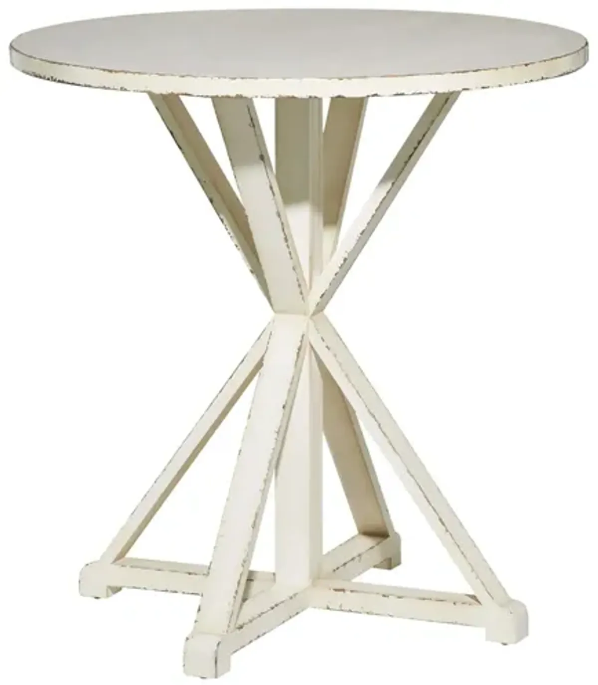 Ivy Collection Hourglass Accent Table in White by UMA Enterprises