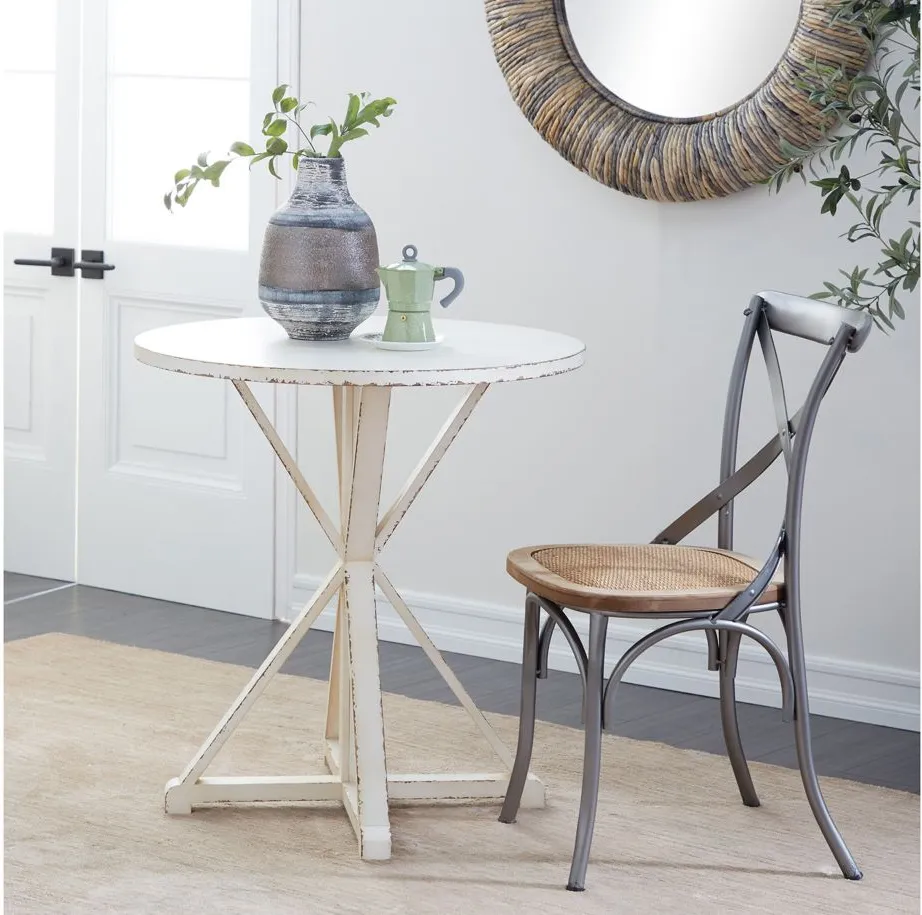 Ivy Collection Hourglass Accent Table in White by UMA Enterprises