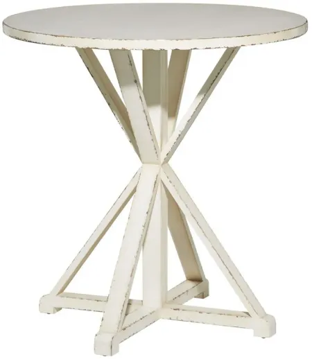 Ivy Collection Hourglass Accent Table in White by UMA Enterprises