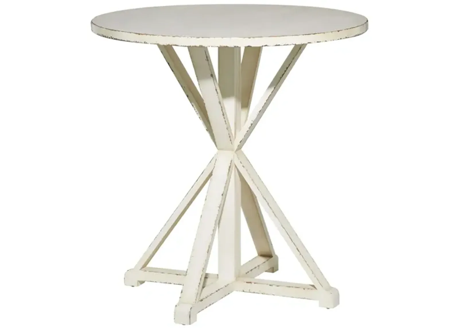 Ivy Collection Hourglass Accent Table in White by UMA Enterprises