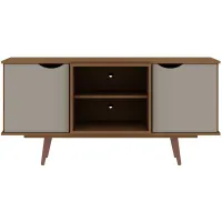 Hampton 53" TV Stand in Off White and Maple Cream by Manhattan Comfort