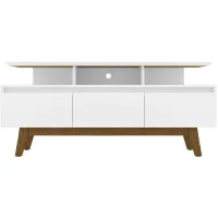 Yonkers 62" TV Stand in White by Manhattan Comfort