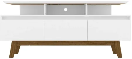 Yonkers 62" TV Stand in White by Manhattan Comfort