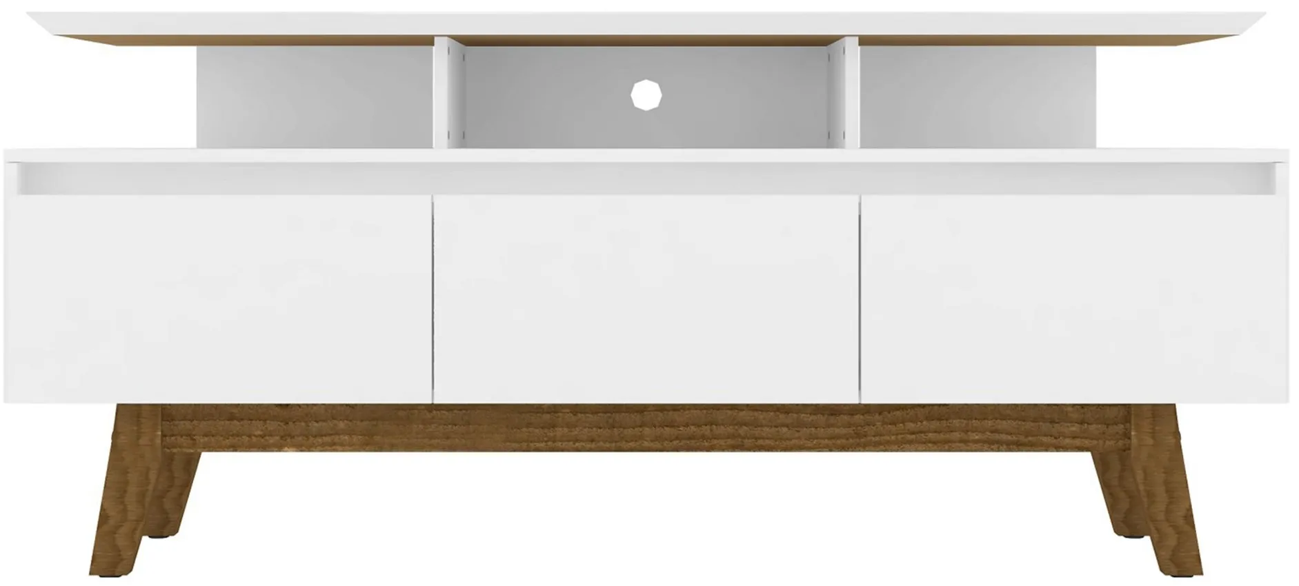 Yonkers 62" TV Stand in White by Manhattan Comfort