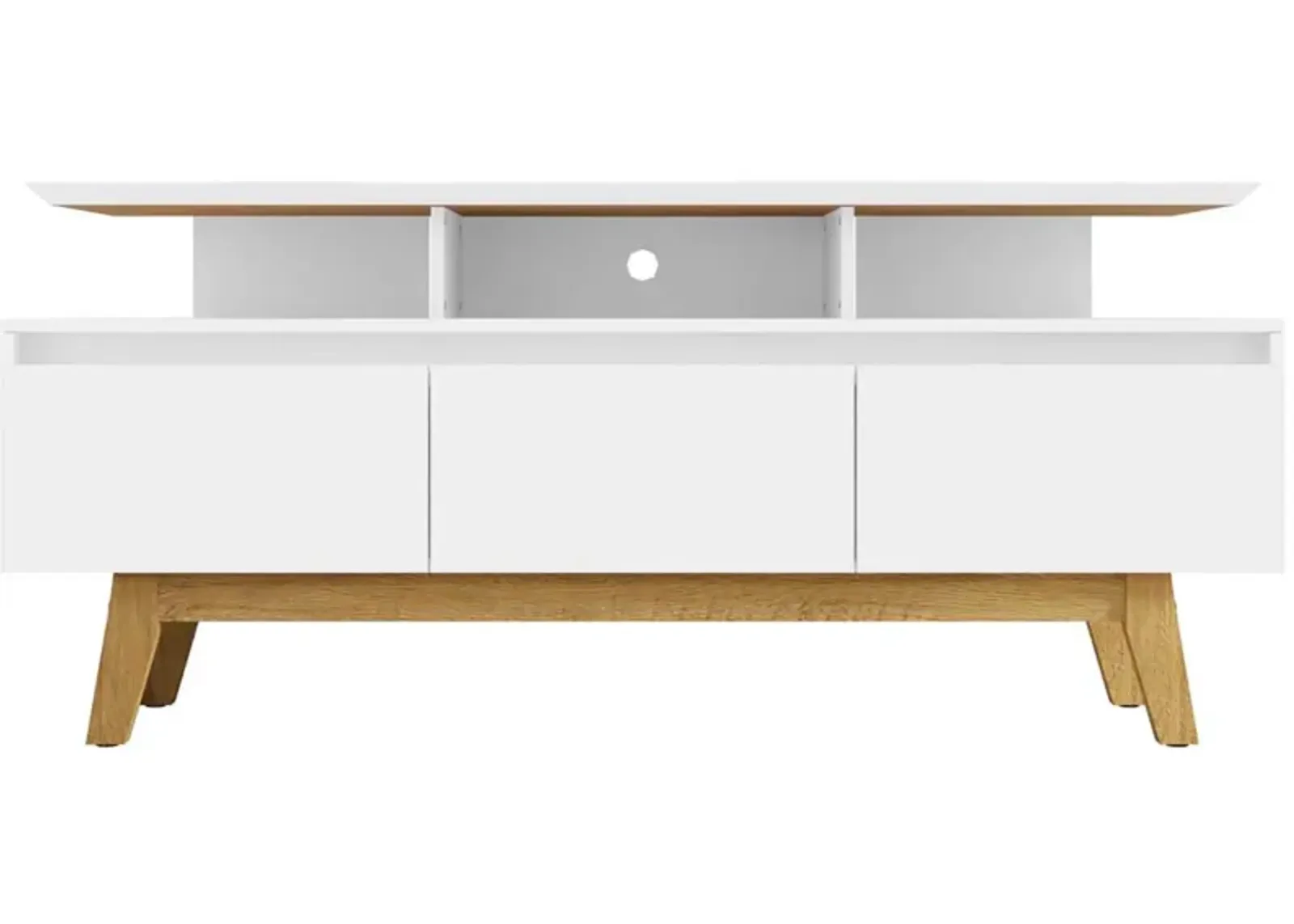 Yonkers 62" TV Stand in White by Manhattan Comfort