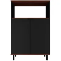Mosholu Accent Cabinet in Black and Nut Brown by Manhattan Comfort