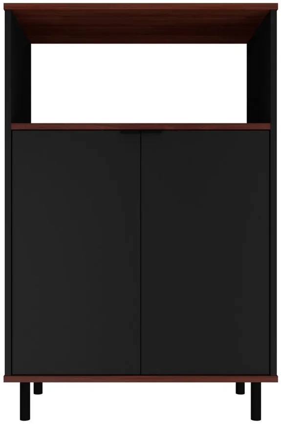 Mosholu Accent Cabinet in Black and Nut Brown by Manhattan Comfort