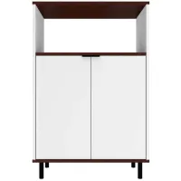 Mosholu Accent Cabinet in White and Nut Brown by Manhattan Comfort