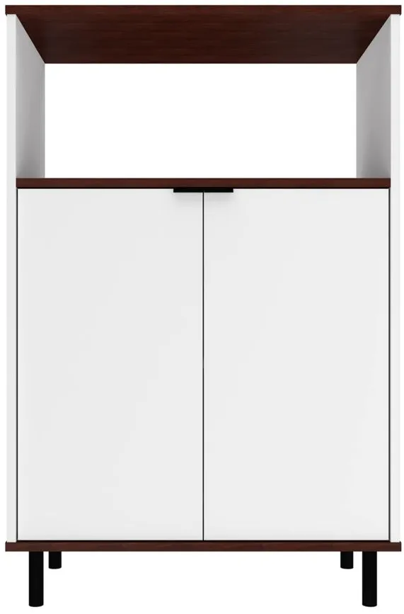 Mosholu Accent Cabinet in White and Nut Brown by Manhattan Comfort